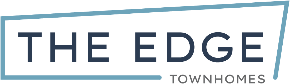 A logo with the words "The Edge" and "Townhomes" written on it.
